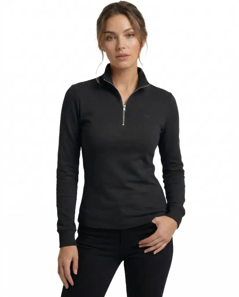 Basic  Fit Shirt With Zip Kari