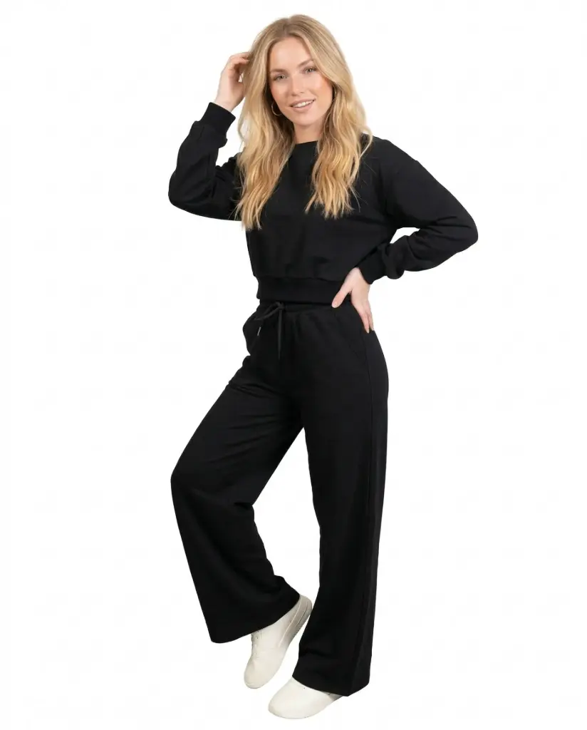 Crop Top And Wide-leg Pants  Set  Kari