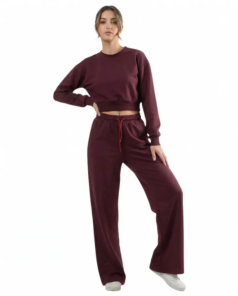 Crop Top And Wide-leg Pants  Set  Kari